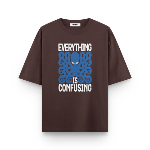 Everything Is Confusing Octopus Oversized Tee by Kaihama