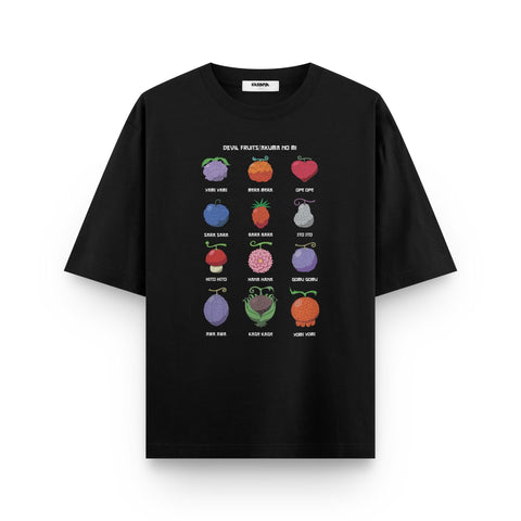 Devil Fruits from One Piece Oversized Anime Tee