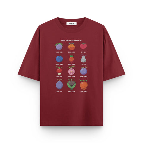 Devil Fruits from One Piece Oversized Anime Tee