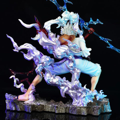 One Piece Luffy Gear 5 Sun God Nika Deluxe Action Figure with LED Moon Base (28cm)