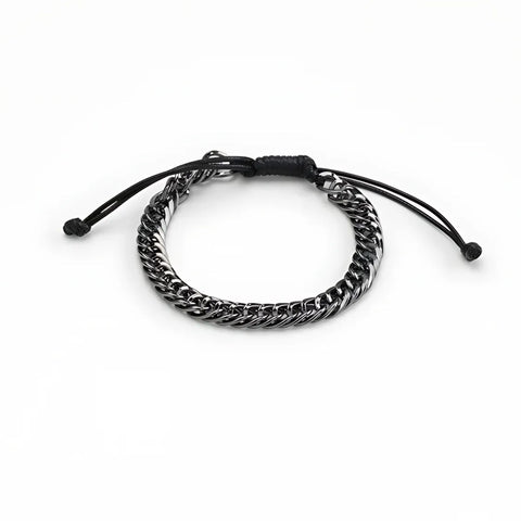 Midnight Steel Adjustable Chain Bracelet
