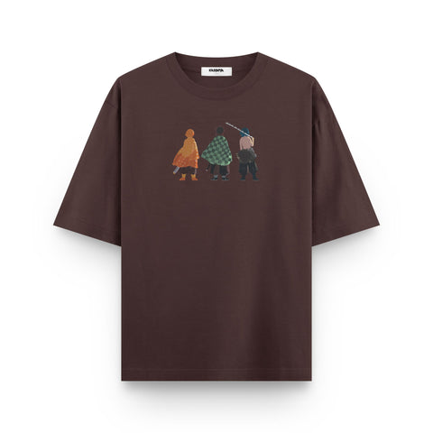 Demon Slayer Trio T-Shirt – Tanjiro, Zenitsu & Inosuke Minimalist Design | Anime Streetwear
