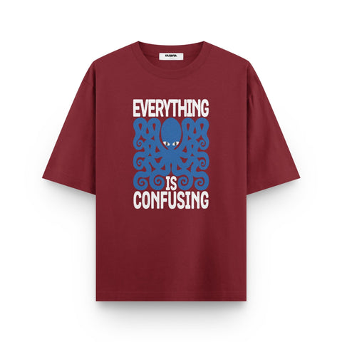 Everything Is Confusing Octopus Oversized Tee by Kaihama