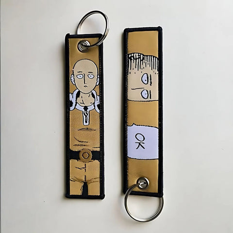 One Punch Man Embroidered Keychain/Bag Tag — Saitama "OK" Edition