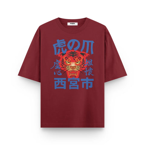 Japanese Tiger Oversized Graphic T-Shirt