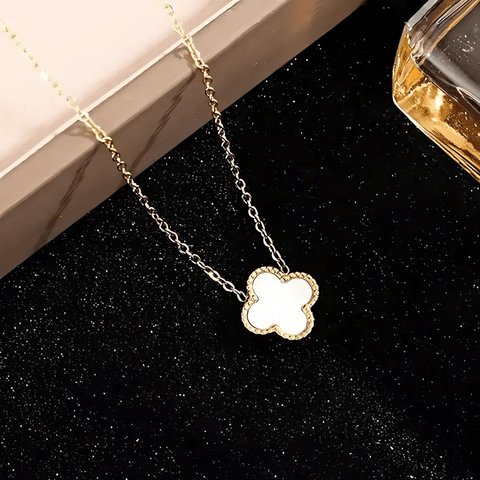 Stainless Steel Van Clover Pendant Necklace for Women