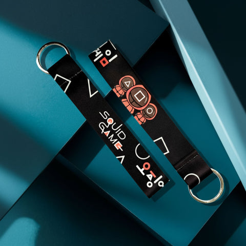 Squid Game Satin Keychain Strap – Black | Korean Series Keychain