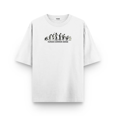 Human Common Sense – Evolution Oversized Graphic T-Shirt