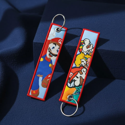 Super Mario Embroidered Keychain Tag