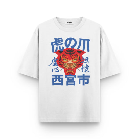Japanese Tiger Oversized Graphic T-Shirt