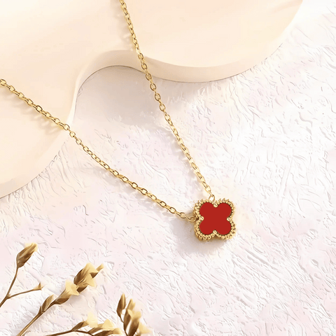 Stainless Steel Van Clover Pendant Necklace for Women