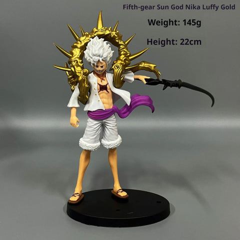 One Piece Luffy Gear 5 Sun God Nika Gold Action Figure (22cm)