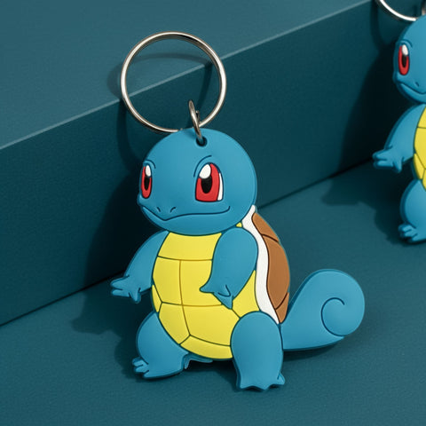 Pokémon Rubber Keychain – Pikachu / Charmander / Squirtle / Bulbasaur | Cute 3D Keychain– White | Anime Keychain