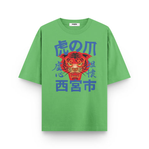 Japanese Tiger Oversized Graphic T-Shirt