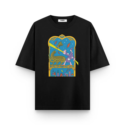 Stardust Slayer – Mythic Oversized Graphic T-Shirt