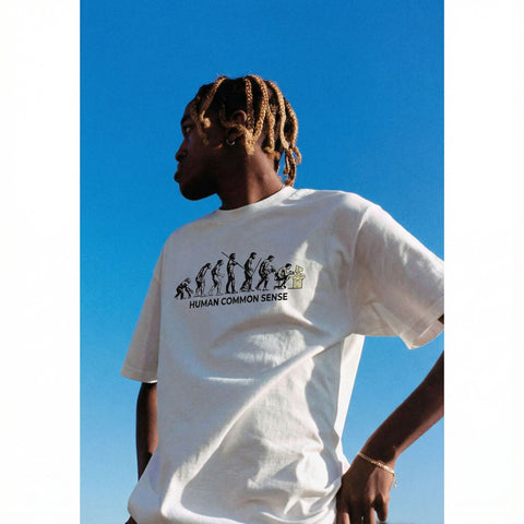 Human Common Sense – Evolution Oversized Graphic T-Shirt