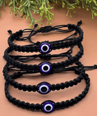 Evil Eye Charms Black Thread Adjustable Bracelet