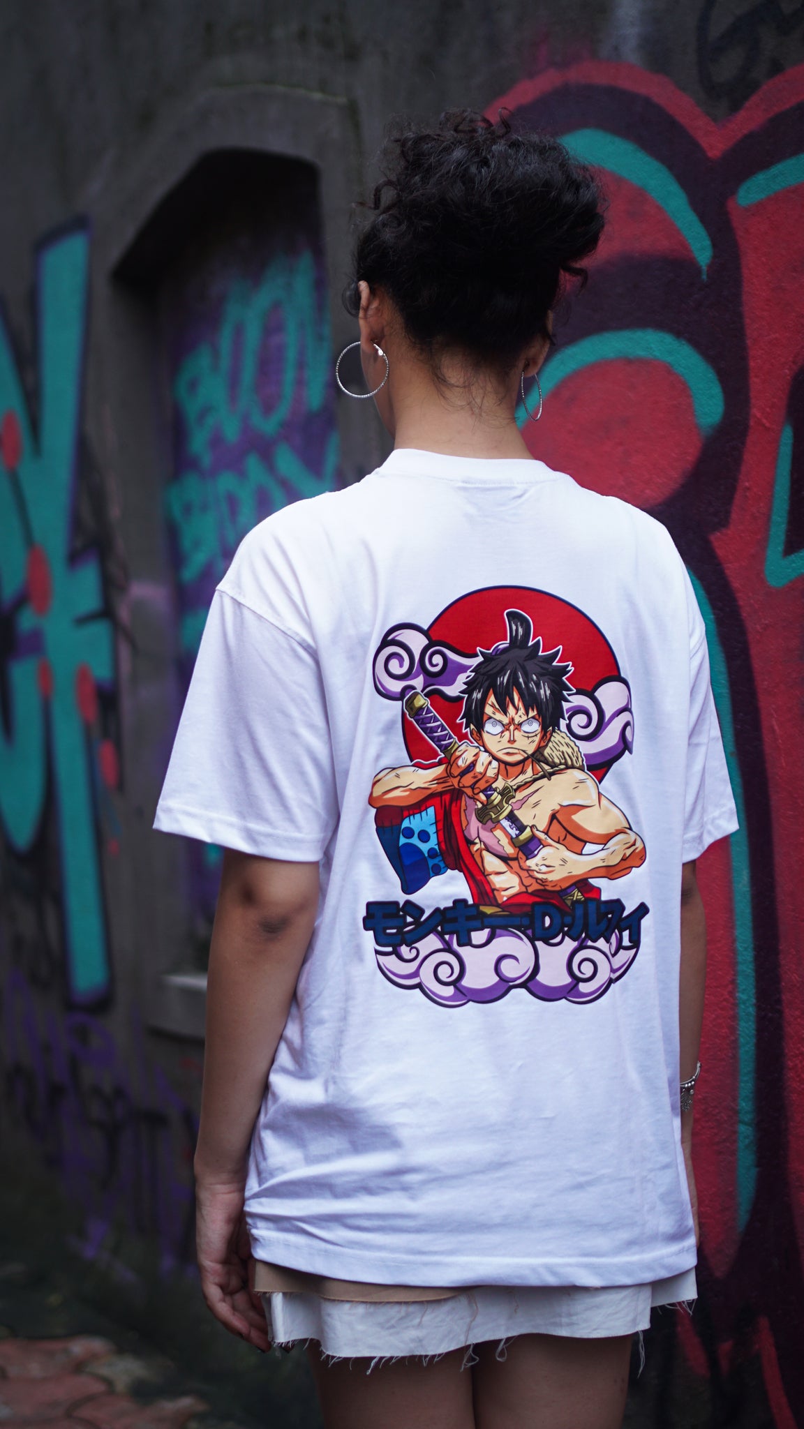 Luffy from One Piece Anime Wano Arc Oversized Tshirt